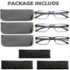 CRGATV 3-Pack Reading Glasses for Men Blue Light Filtering Full Frame Metal Readers Anti UV/Eye Strain/Glare (3.75 Magnification Strength) view 4