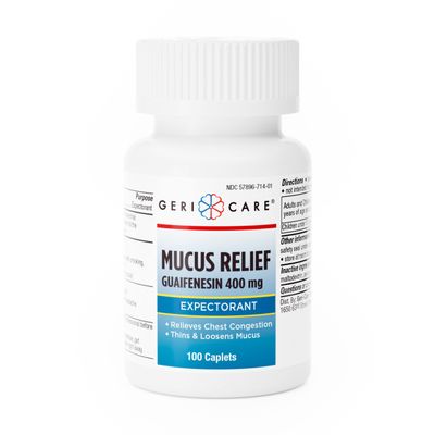 GeriCare Guaifenesin 400mg Expectorant Caplets  100 Count (Pack of 1)