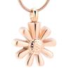 OIJH Sunflower Stainless Steel Cremation Necklace Memorial Ashes Urn Pendant for Pet/Human Funeral Jewelry-Rose_Gold_ view 1