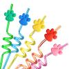 24 Paw Birthday Party Supplies Paw Print Drinking Straws with 2 PCS Straws Patrol Cleaning Brush for Pet Dog Puppy Pals Cat Birthday Decorations Favors view 1