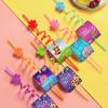 24 Paw Birthday Party Supplies Paw Print Drinking Straws with 2 PCS Straws Patrol Cleaning Brush for Pet Dog Puppy Pals Cat Birthday Decorations Favors view 3