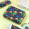 MAYPLUSS Reversible Birthday Wrapping Paper Mini Roll - 17In x 32.8Feet - Colorful Happy Birthday Lettering,Cake,Candle Pattern Kid Boys Party Gift Wrap Present Paper for Baby Shower, Holiday view 2