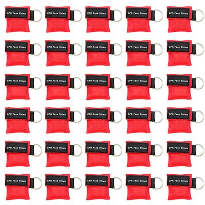 Yzpacc CPR Mask, Disposable CPR Shield Mask Emergency Mask with One-Way Valve Breathing Barrier for First Aid