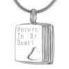 OIJH Forever in My Heart Stainless Steel Book Shape Cremation Necklace Ashes Urn Memorial Pendant for Women Funeral Jewelry view 1