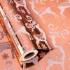 MAYPLUSS Christmas Reversible Wrapping Paper - Mini Roll - 17 Inch X 32.8 Feet - Rose Gold with Glitter Metallic Foil Design (47.3 sq.ft.ttl) view 1