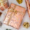 MAYPLUSS Christmas Reversible Wrapping Paper - Mini Roll - 17 Inch X 32.8 Feet - Rose Gold with Glitter Metallic Foil Design (47.3 sq.ft.ttl) view 3