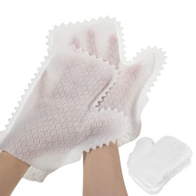 60 Pieces White Microfiber Dusting Gloves Artisan Dusting Mitt Microfiber Cloth Replaces Dust Wipes Feather Dusters for Locks in Dust Pet Hair Sensitive Cleaning Possible Dual-Sided Disposable