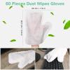 60 Pieces White Microfiber Dusting Gloves Artisan Dusting Mitt Microfiber Cloth Replaces Dust Wipes Feather Dusters for Locks in Dust Pet Hair Sensitive Cleaning Possible Dual-Sided Disposable view 2