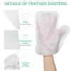 60 Pieces White Microfiber Dusting Gloves Artisan Dusting Mitt Microfiber Cloth Replaces Dust Wipes Feather Dusters for Locks in Dust Pet Hair Sensitive Cleaning Possible Dual-Sided Disposable view 3