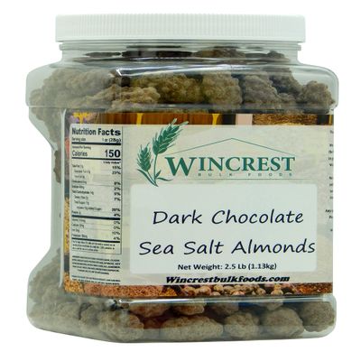 Dark Chocolate Turbinado & Sea Salt Almonds (2.5 Lb Tub)