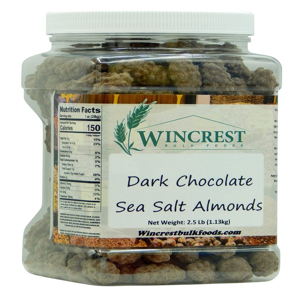 Dark Chocolate Turbinado & Sea Salt Almonds (2.5 Lb Tub)