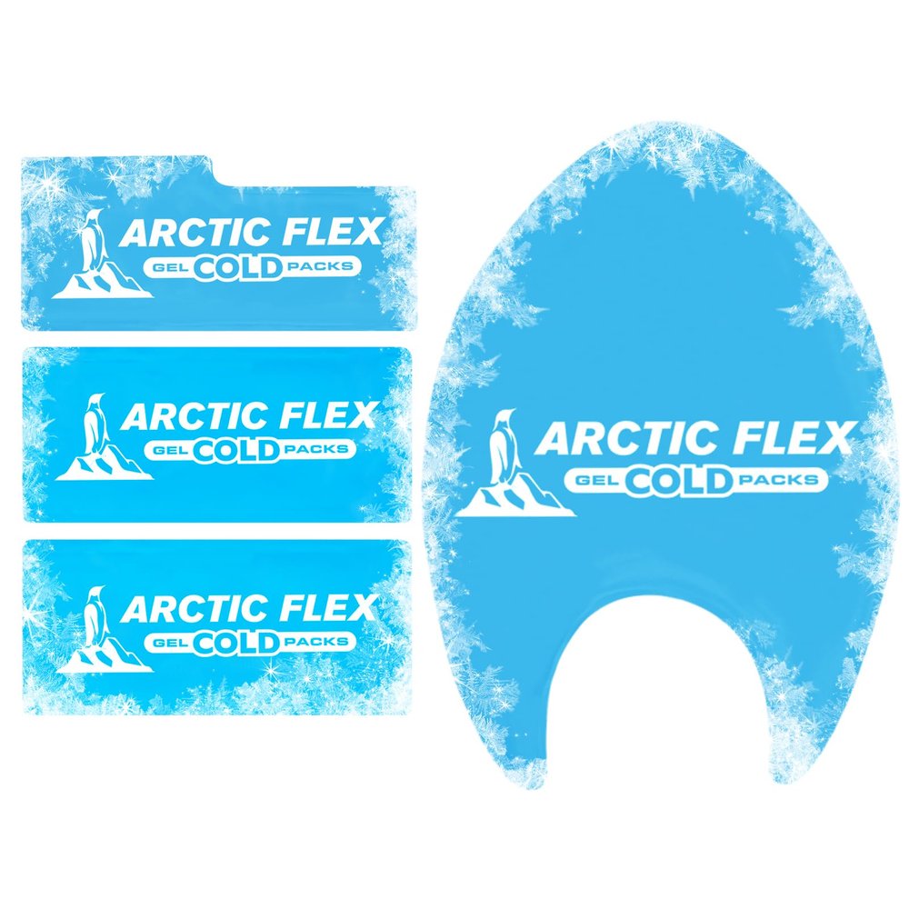 Arctic Flex Gel Replacement Packs - Ice Packs Reusable for Full Head Ice Brace - Hot & Cold Gel Pack for Injuries, Pain Relief, Swelling - Flexible Therapy Compression Wrap - Athletic, Women, Men