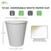 EcoQuality 10 oz White Hot Drink Paper Cups - Disposable Paper Coffee Cups, Recyclable, Compostable, Great for Office, Breakrooms, Restaurants, Coffee Shops, Tea Shops, Latte, Chai (100) view 3