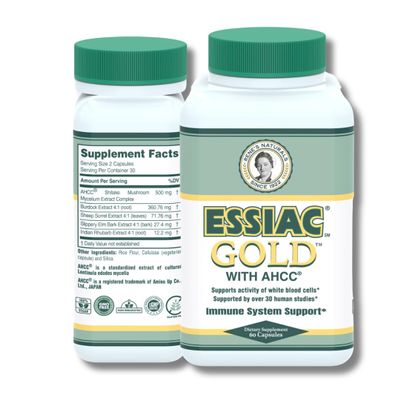 Essiac Gold with AHCC Premium Immune System Booster 60 Herbal Capsules