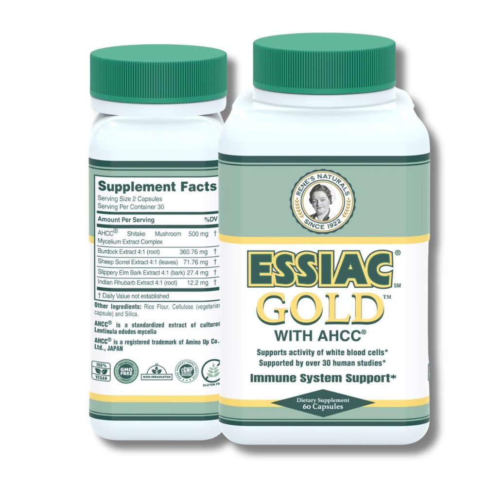 Essiac Gold with AHCC Premium Immune System Booster 60 Herbal Capsules