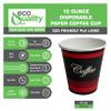 EcoQuality 10oz Classic Durable Disposable Paper Coffee Hot Cups For Hot/Cold Drink, Coffee, Tea, Cocoa, Travel, Office, Home, Cider, Hot Chocolate, To go (10 ounce) (300) view 2