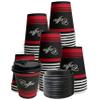 10oz Disposable Paper Coffee Cups with Black Dome Lids - For Hot, Cold Drink, Coffee, Tea, Cocoa, Travel, Office, Home, Cider, Hot Chocolate, To go, Compostable, Biodegradable by EcoQuality (1000) view 1