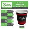 EcoQuality 10oz Classic Durable Disposable Paper Coffee Hot Cups For Hot/Cold Drink, Coffee, Tea, Cocoa, Travel, Office, Home, Cider, Hot Chocolate, To go (10 ounce) (500) view 2