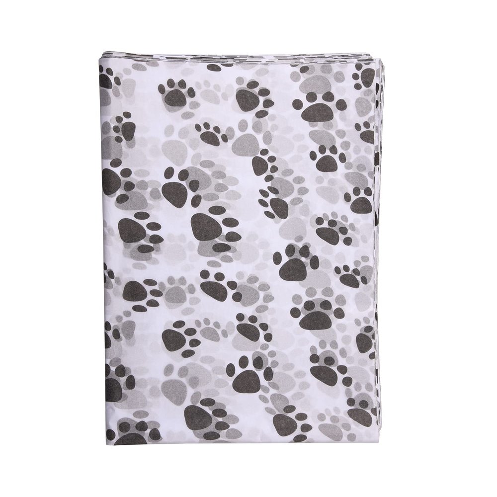 Berolle 30 Sheets Paw Print Tissue Paper Gift Wrapping Tissue Paper for Weddings Birthday Party Baby Showers DIY Crafts