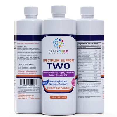 BrainChild Nutritionals Spectrum Support II P5P Vitamins Liquid Supplement for Autism - Bioavailable B6 (P-5-P) with Herbs for Kids & Adults on The Spectrum, Gluten-Free - Unflavored 16oz