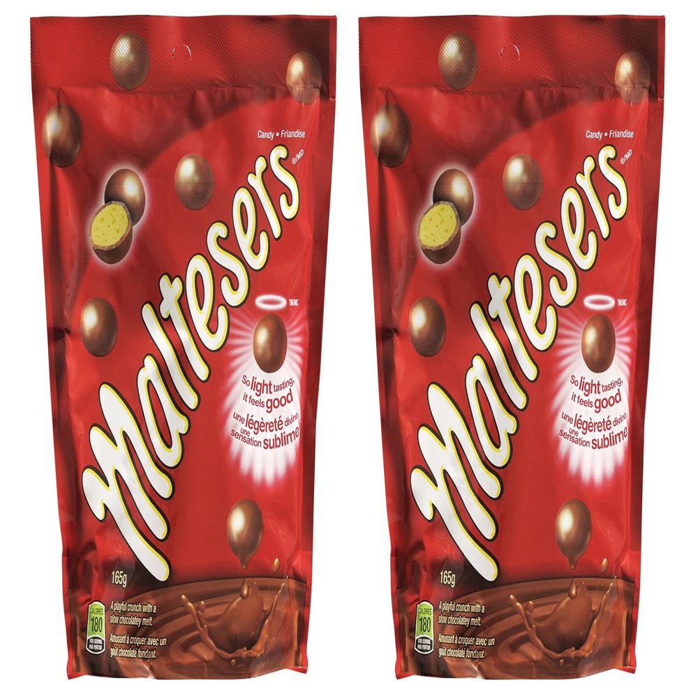 Malteser Milk Chocolate Candy, 165g/5.8oz, 2-Pack, Malted Honeycomb Balls