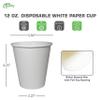 EcoQuality 12 oz White Hot Drink Paper Cups - Disposable Paper Coffee Cups, Recyclable, Compostable, Great for Office, Breakrooms, Restaurants, Coffee Shops, Tea Shops, Latte, Chai (100) view 3