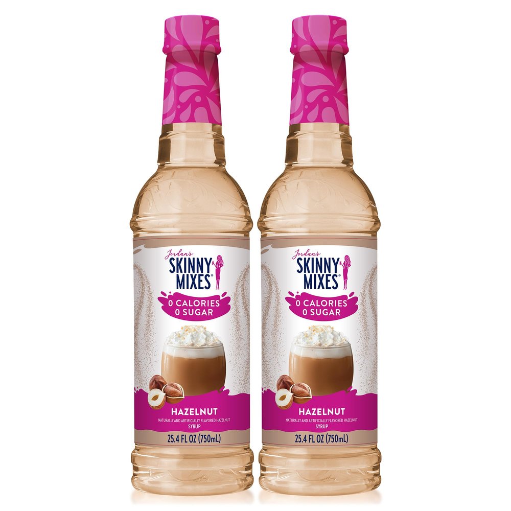 Jordan's Skinny Mixes Syrups, Hazelnut Coffee Syrup, Sugar Free, 25.4 Ounces (Pack of 2), Zero Calorie Drink Flavoring & Mixes