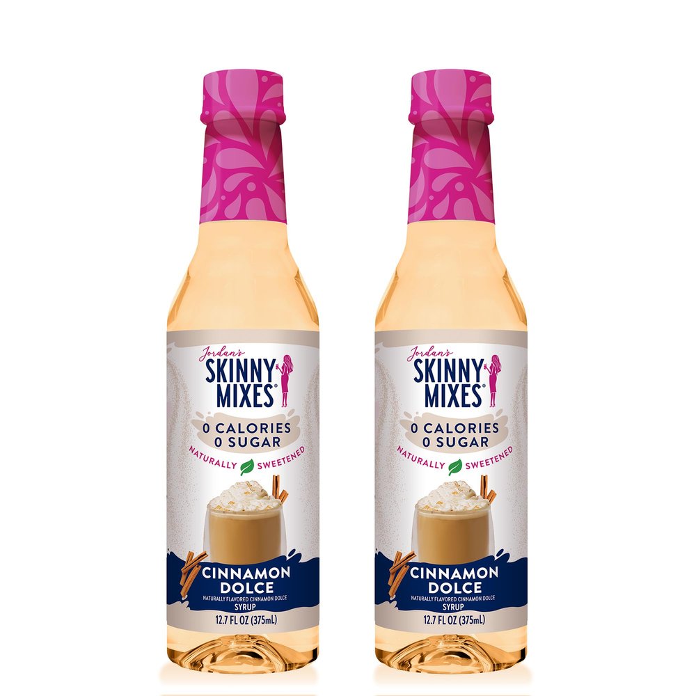 Jordan's Skinny Mixes Syrups, Cinnamon Dolce Coffee Syrup, Sugar Free, Zero Calorie Drink Flavoring & Mixes, 25.4 Ounces (Pack of 2)