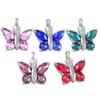 OIJH Crytsal Wing Butterfly Stainless Steel Cremation Jewelry-Engraving Pet Funeral Urn Pendant Memorial Ashes Necklace-Red_ view 2