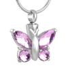 OIJH Crytsal Wing Butterfly Stainless Steel Cremation Jewelry-Engraving Pet Funeral Urn Pendant Memorial Ashes Necklace-Red_ view 3