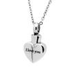 OIJH Stainless Steel Mirror Polish I Love You Heart Cremation Urn Pendant Perfume Bottles Necklace Jewelry 50cm view 1