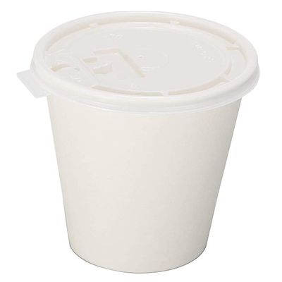 EcoQuality 12 oz Durable Disposable Paper Cups & Flat Lids For Hot/Cold Drink, Paper Coffee Cups, Tea, Cocoa, Travel - Medium Cups (12 Ounce) (200)