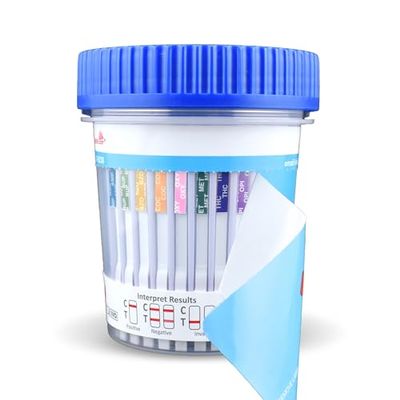 6 Panel Urine Drug Test, with Temperature Strip, Tests for AMP, BUP, BZO, COC, OPI300 (MOP) & OXY, Urine Drug Test Kit, Up to 6 Different Drugs Detected, Multi-Drug Test (1)