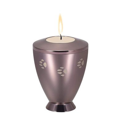 OIJH Stainless Steel Engraved Cremation Candle Holder for Ash Urns Funeral Casket for Memorial-Coffee_Gold_Color_