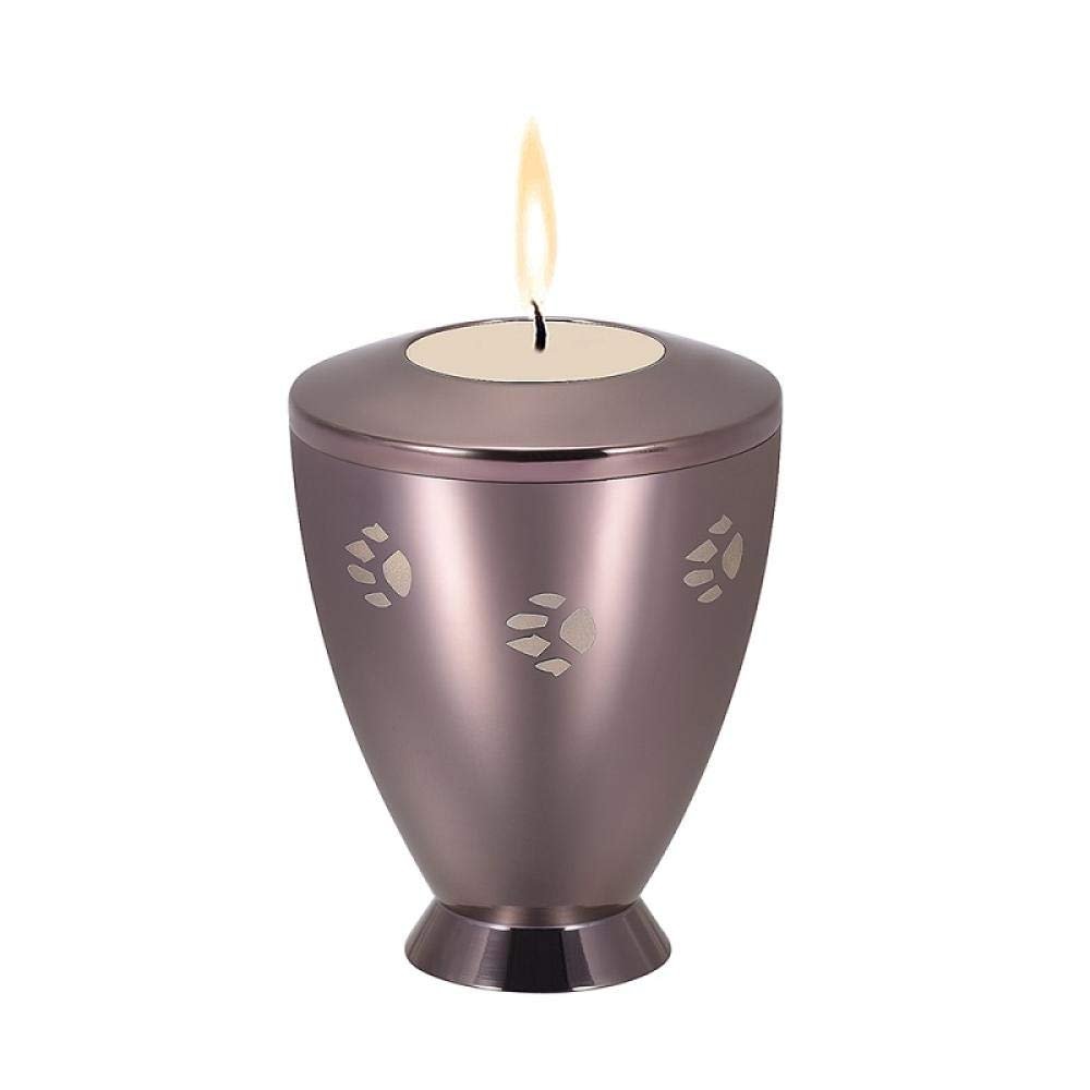 OIJH Stainless Steel Engraved Cremation Candle Holder for Ash Urns Funeral Casket for Memorial-Coffee_Gold_Color_