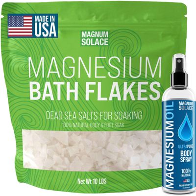 10 LBS Magnesium Flakes & Magnesium Oil (2 Item Bundle)
