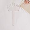 12PCS Clear Acrylic Crown Cake Topper, Acrylic Cake Topper Princess Prince Theme Clear Acrylic Personalised Cake Topper Party Decor Accessories Boy Girl Baby Shower (Clear Crown) view 1