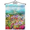 Breeze Decor Floral Blossom Garden Flag Set Wall Hanger Spring Sunflower Tulip Rose Orchid Lilies Season Springtime Flower Wreath Small Decorative Gift Yard House Banner Made in USA 13 X 18.5 view 1