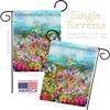 Breeze Decor Floral Blossom Garden Flag Set Wall Hanger Spring Sunflower Tulip Rose Orchid Lilies Season Springtime Flower Wreath Small Decorative Gift Yard House Banner Made in USA 13 X 18.5 view 3