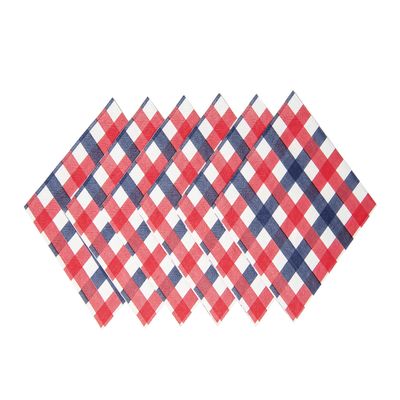 PARTY CHIC Red White and Blue Disposable Cocktail Napkins - 5 x 5-50 Pack - American Flag Independence Day Memorial Day Labor Day Patriotic Decorations Veterans Day Election Day 4th of July