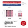 PARTY CHIC Red White and Blue Disposable Cocktail Napkins - 5 x 5-50 Pack - American Flag Independence Day Memorial Day Labor Day Patriotic Decorations Veterans Day Election Day 4th of July view 4