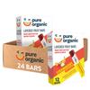 Pure Organic Layered Fruit Bars, Gluten Free, Vegan Fruit Snacks, Strawberry Banana (2 Boxes, 24 Bars) view 1