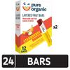 Pure Organic Layered Fruit Bars, Gluten Free, Vegan Fruit Snacks, Strawberry Banana (2 Boxes, 24 Bars) view 3