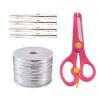 100 Yards Sliver Bread Candy Bag Ties Plastic Wire Twist Ties with ABS Plastic Scissors for Dessert & Candy Decorating & Pastry Bags Gift Wrapping Supplies (Sliver, 100yards) view 1