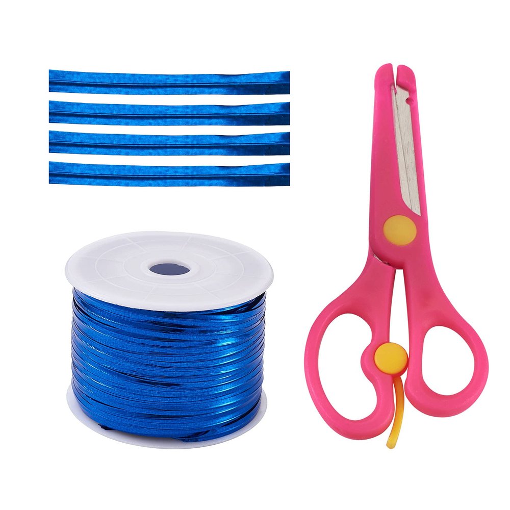 100 Yards Blue Bread Candy Bag Ties Plastic Wire Twist Ties with ABS Plastic Scissors for Dessert & Candy Decorating & Pastry Bags Gift Wrapping Supplies