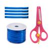 100 Yards Blue Bread Candy Bag Ties Plastic Wire Twist Ties with ABS Plastic Scissors for Dessert & Candy Decorating & Pastry Bags Gift Wrapping Supplies view 1