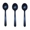 100 Pcs Heavy Duty Recyclable Spoon, Thickened Individually Wrapped Spoon Packaged, Catering; Dessert; Party Utensils (Black) view 1