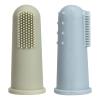 TOPGOMES Baby Finger Toothbrush with Case, Food Grade Silicone, BPA Free, 2-Pack (Sage+Ether) view 1