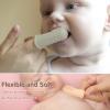 TOPGOMES Baby Finger Toothbrush with Case, Food Grade Silicone, BPA Free, 2-Pack (Sage+Ether) view 4