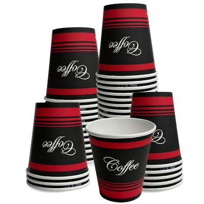 12 oz Hot Drink Paper Disposable Cups Coffee Design - Disposable Paper Coffee Cups, Recyclable, Compostable , Great for Office, Breakrooms, Restaurants, Coffee Shops, Tea Shops, Latte, Chai (50)